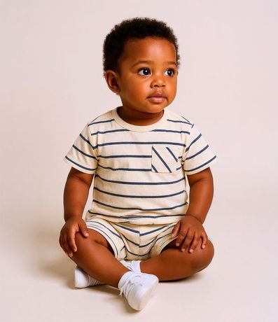 Conjunto Infantil con Estampa Rayada - Talle 0 a 18 meses 1