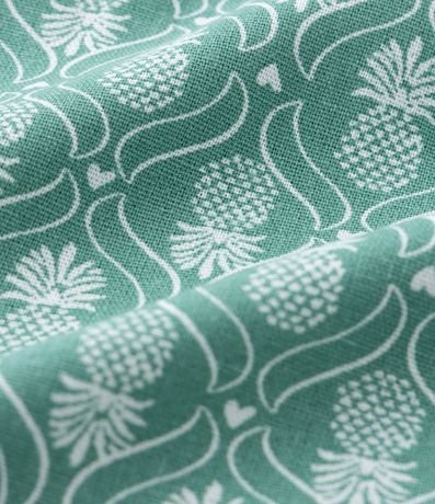 Blusa en Viscolino con Manga Abullonada y Estampa Piña Curve & Plus Size 6