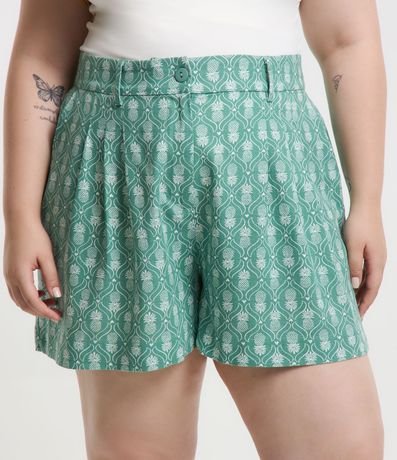 Short Corto en Viscolino con Estampa Piña Curve & Plus Size 2