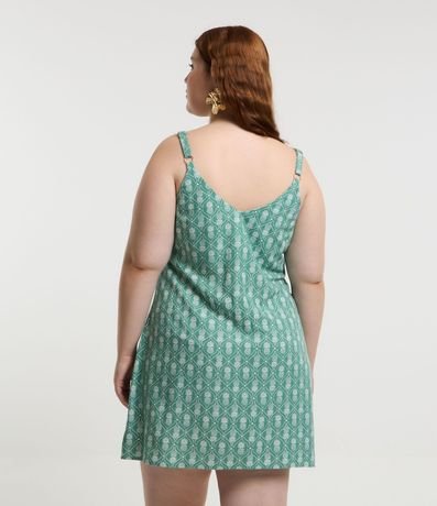 Vestido Corto en Viscolino con Estampa Piña Curve & Plus Size 3