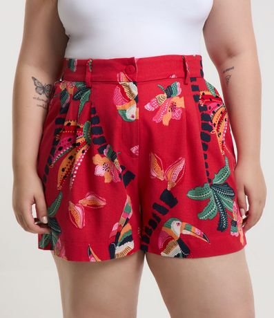 Short en Viscolino Estampado de Bananas y Cocoteros Curve & Plus Size 2