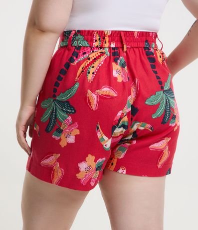 Short en Viscolino Estampado de Bananas y Cocoteros Curve & Plus Size 3