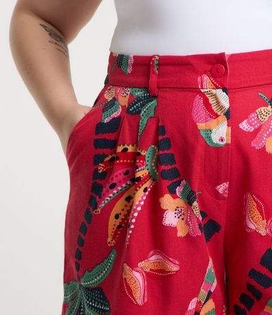 Short en Viscolino Estampado de Bananas y Cocoteros Curve & Plus Size 4