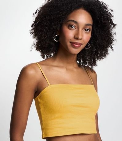 Blusa Cropped de Tirantes en Rib Texturizada 4