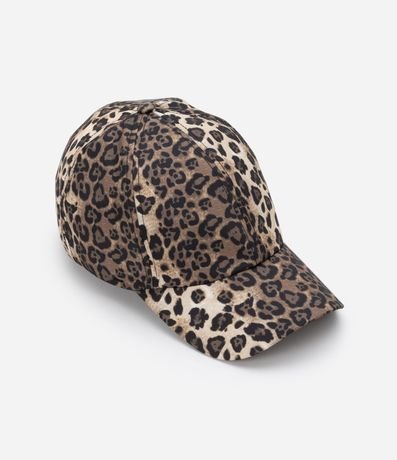 Gorra Aba Curva en Sarga Estampa Animal Print Leopardo 2