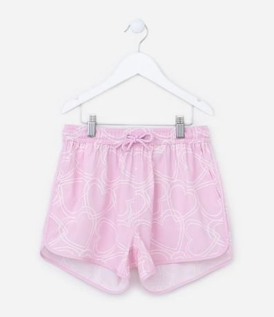 Short Runner Infantil con Estampa Corazones - Talle 5 a 14 años