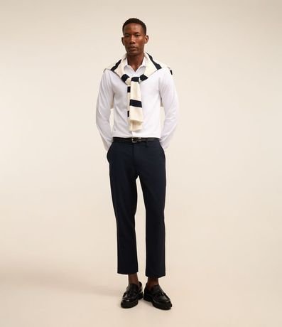 Pantalón Básica Slim Cropped Sastrería con Elastano