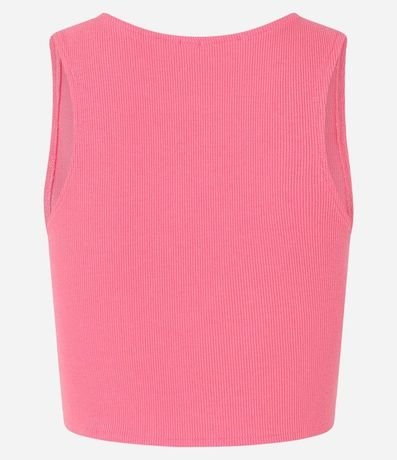 Blusa Cropped sin Mangas en Algodón Acanalado 7