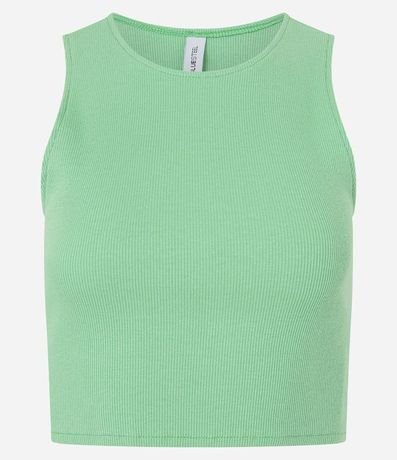 Blusa Cropped sin Mangas en Algodón Acanalado 5