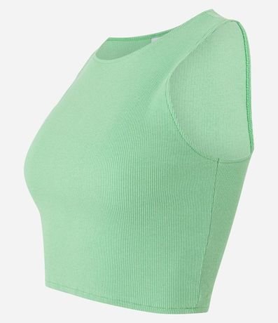 Blusa Cropped sin Mangas en Algodón Acanalado 6