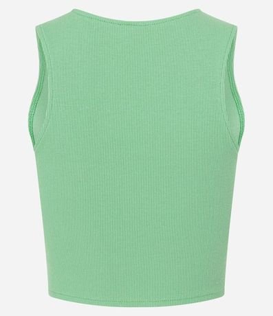 Blusa Cropped sin Mangas en Algodón Acanalado 7