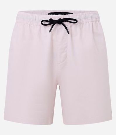 Bermuda en Sarga con Cintura Elástica