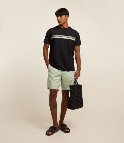 Bermuda Texturizada con Cintura Elástica y Cordón para Ajuste