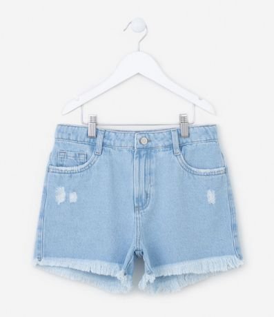 Short Infantil en Jeans con Deshilachados - Talle 5 a 14 años