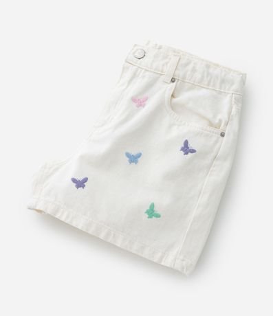 Short Infantil en Jeans con Bordado de Mariposas - Talle 5 a 14 años 5