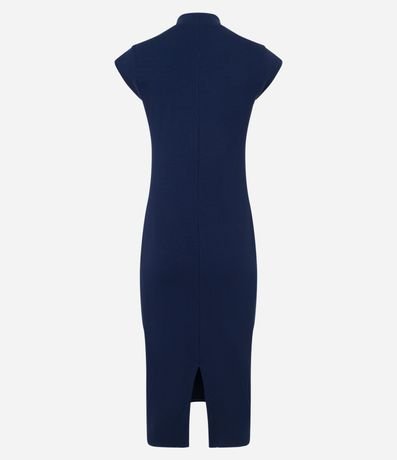 Vestido Midi sin Manga en Rib con Cuello Alto 8