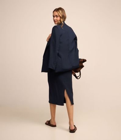 Vestido Midi sin Manga en Rib con Cuello Alto 4