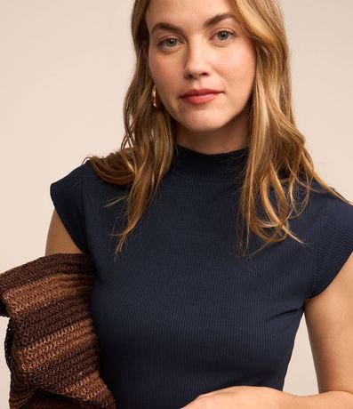 Vestido Midi sin Manga en Rib con Cuello Alto 5