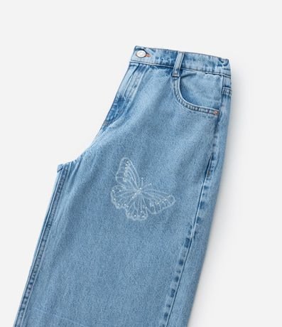 Pantalón Wide Leg Infantil Jeans con Estampado de Mariposas - Talle 4 a 14 años 6