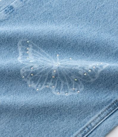 Pantalón Wide Leg Infantil Jeans con Estampado de Mariposas - Talle 4 a 14 años 7