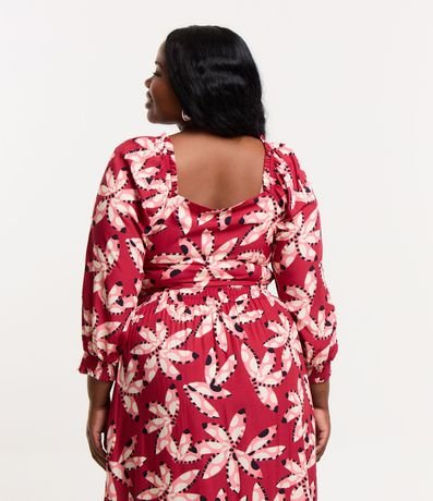 Blusa Manga 3/4 en Viscosa con Flores Estampadas Curve & Plus Size 2