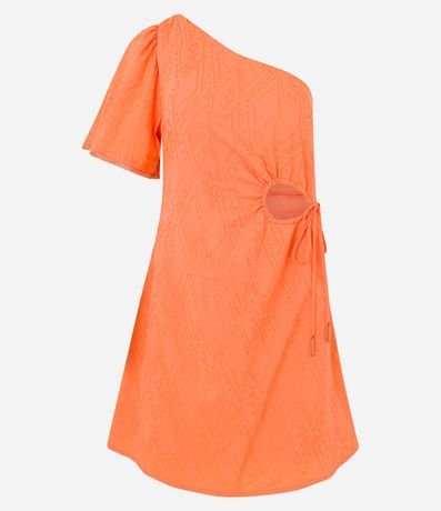 Vestido Corto en Viscosa Escote Hombro Único y Recorte 5