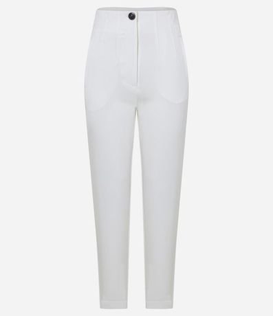 Pantalón Carrot Sastrería con Cintura Alta y Botón Contrastante 5