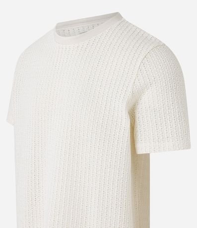 Remera Regular con Textura de Encaje 8