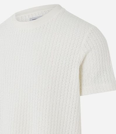 Remera Regular con Textura de Encaje 10