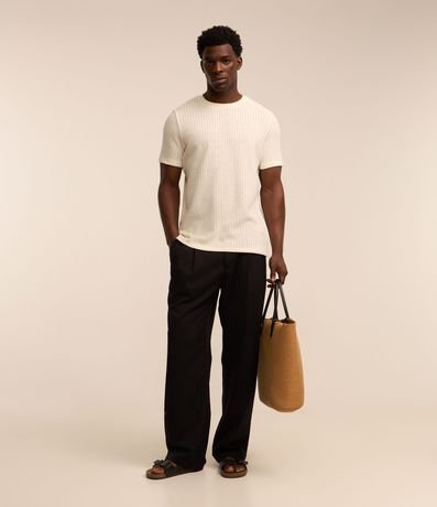 Remera Regular con Textura de Encaje 3