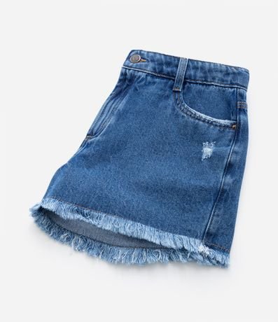 Short Infantil en Jeans con Bajo Deshilachado - Talle 5 a 10 años 5