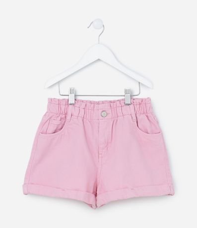 Short Clochard Infantil en Sarga con Bajo Plegado - Talle 5 a 14 años