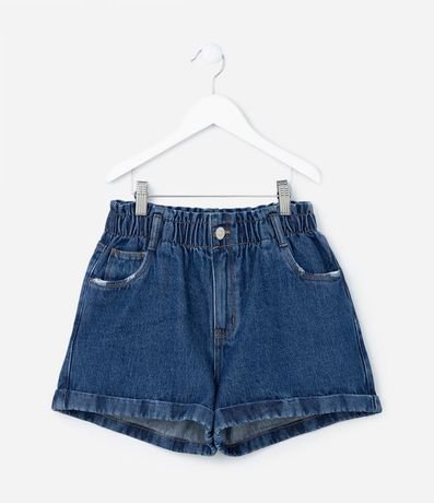 Short Clochard Infantil en Jeans con Bajo Plegado - Talle 5 a 14 años