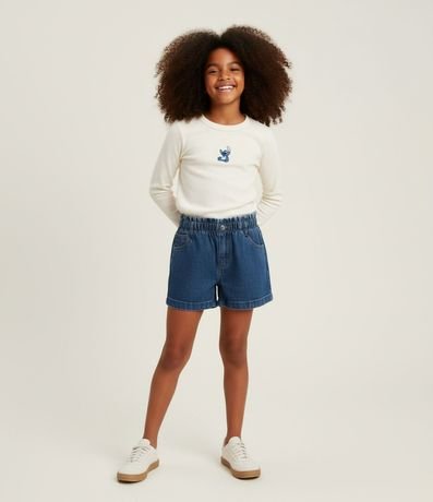 Short Clochard Infantil en Jeans con Bajo Plegado - Talle 5 a 14 años 2
