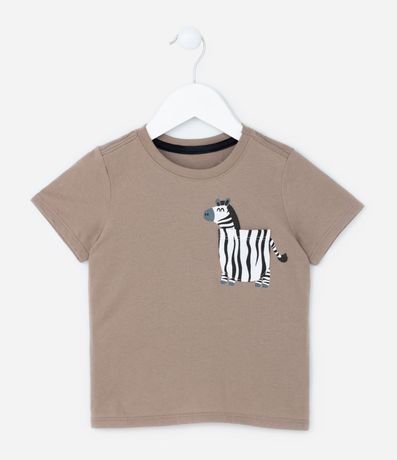 Remera Infantil con Pequeño Bolsillo Interactivo de Cebra - Talle 1 a 5 años