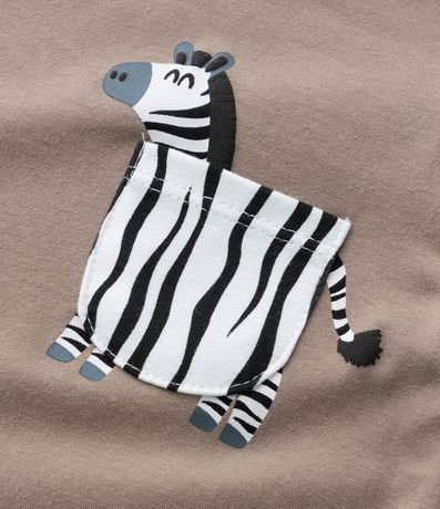 Remera Infantil con Pequeño Bolsillo Interactivo de Cebra - Talle 1 a 5 años 3