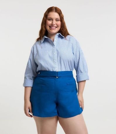 Camisa en Ana Ruga Rayada Curve & Plus Size