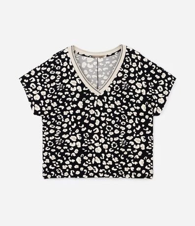 Blusa en Crepé con Estampa de Manchas y Cuello V Curve & Plus Size 5
