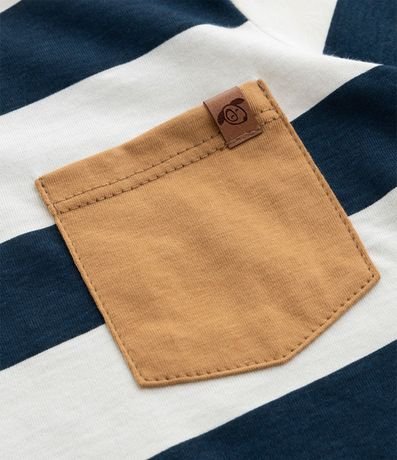 Conjunto Infantil Corto con Rayas y Pequeño Bolsillo - Talle 1 a 5 años 5