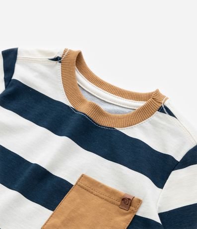 Conjunto Infantil Corto con Rayas y Pequeño Bolsillo - Talle 1 a 5 años 7