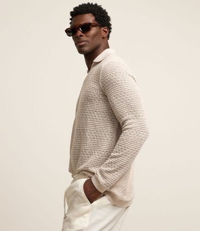 Camisa Regular en Textura y Cuello Polo 1