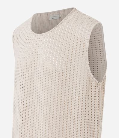 Musculosa Regular en Algodón con Textura Rendada 6