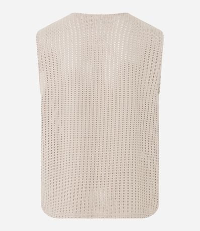 Musculosa Regular en Algodón con Textura Rendada 7