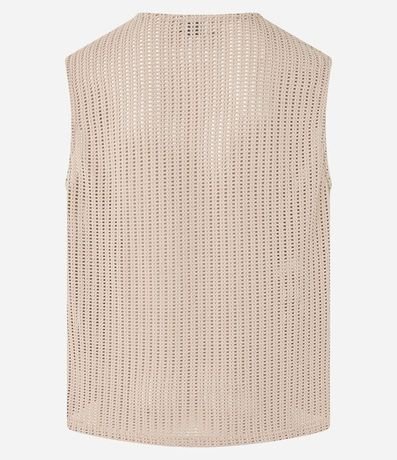 Musculosa Regular en Algodón con Textura Rendada 8