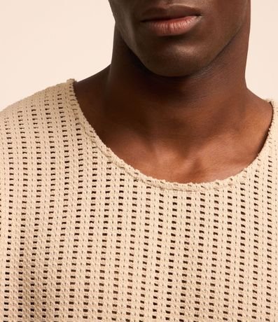 Musculosa Regular en Algodón con Textura Rendada 4