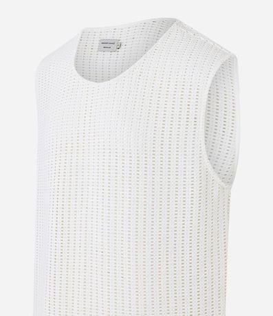 Musculosa Regular en Algodón con Textura Rendada 7