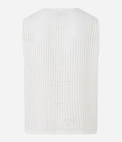 Musculosa Regular en Algodón con Textura Rendada 8