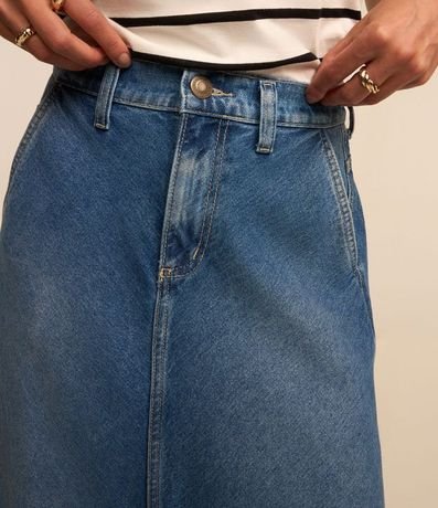 Pollera Midi Evasê en Jeans con Recorte en el Biés 4