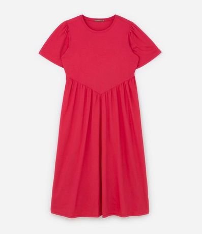 Vestido Midi en Media Malla con Manga Abullonada Curve & Plus Size 5