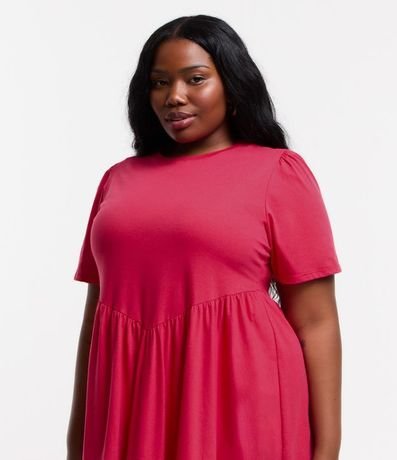 Vestido Midi en Media Malla con Manga Abullonada Curve & Plus Size 4